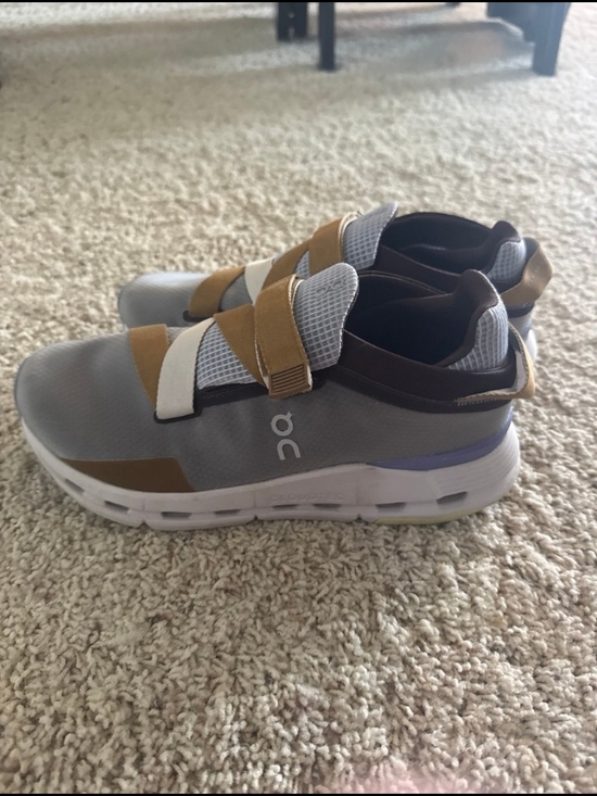 On Clouds Shoes - OnCloud Slip-On Velcro Athletic Shoes in Gray and Tan